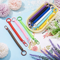 10Pcs Plastic Spiral Retractable Spring Coil Keychains&nbsp;KEYC-TA0001-84