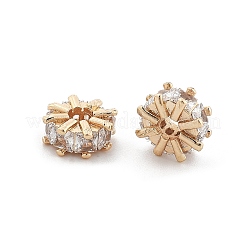 Brass Micro Pave Cubic Zirconia Beads&nbsp;KK-R216-02KCG