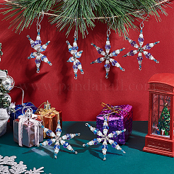 Christmas Snowflake Glass Pendant Decoration&nbsp;HJEW-GO00059