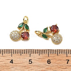 Brass Micro Pave Cubic Zirconia Pendants&nbsp;KK-Z114-08G