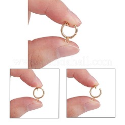 Brass Clip-on Hoop Earring Findings&nbsp;KK-P102-01G