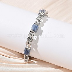 Natural Blue Spot Jasper Link Chain Bracelets for Women&nbsp;BJEW-Z148-06P-05
