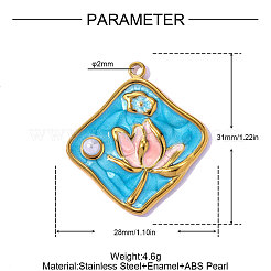 304 Stainless Steel Enamel Pendants&nbsp;STAS-OY016-63G