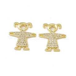 Brass Micro Pave Clear Cubic Zirconia Connector Charms&nbsp;KK-E068-VC084