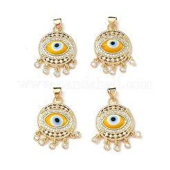 Lampwork Evil Eye Pendants with Colorful Cubic Zirconia&nbsp;ZIRC-L102-14G