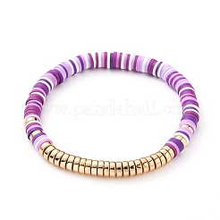 Handmade Polymer Clay Heishi Beads Stretch Bracelets&nbsp;BJEW-JB05704
