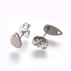 Non-Tarnish 304 Stainless Steel Stud Earring Findings&nbsp;STAS-O119-11B-P