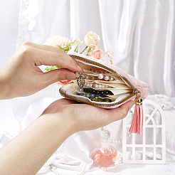 Velvet Jewelry Storage Zipper Bags with Tassel&nbsp;ABAG-PA0001-01B