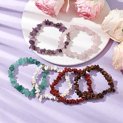 12Pcs 12 Styles Constellations Mixed Gemstone Chip Beaded Stretch Bracelets Sets&nbsp;BJEW-JB10931