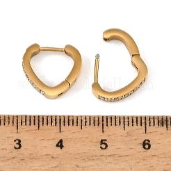 304 Stainless Steel Cubic Zirconia Hoop Earrings for Women&nbsp;SA-CBAF36C-07G