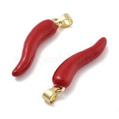 Brass Enamel Pendants&nbsp;KK-U060-31G-01