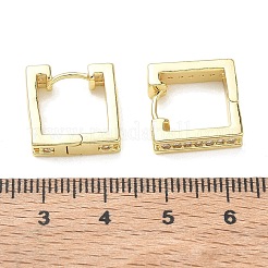 Brass Micro Pave Cubic Zirconia Hoop Earrings&nbsp;KK-CBA98BA-23G