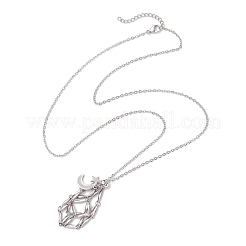 3Pcs 3 Styles 304 Stainless Steel Macrame Pouch Empty Stone Holder Necklace Making&nbsp;NJEW-JN05253