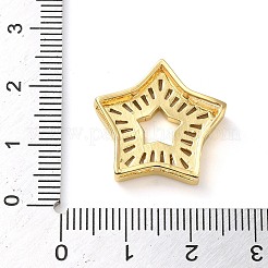 Rack Plating Brass Micro Pave Cubic Zirconia Silde Charms&nbsp;KK-C047-07G