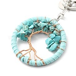 Synthetic Turquoise Keychains&nbsp;TREE-PW0001-04C