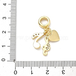 Brass Micro Pave Clear Cubic Zirconia European Dangle Charms&nbsp;X-KK-P345-50G