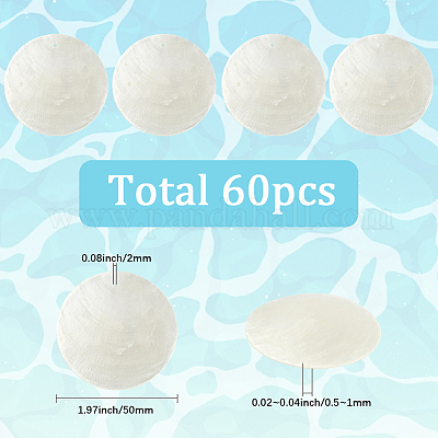 60Pcs Flat Round Capiz Shell Pendants&nbsp;SSHEL-SC0001-48-1