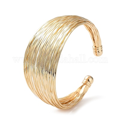 Brass Open Cuff Bangles&nbsp;BJEW-A144-01D-1