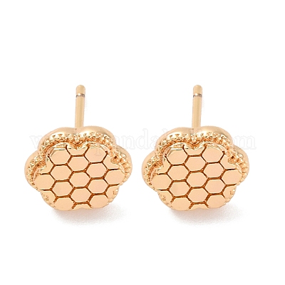 Brass Stud Earrings&nbsp;EJEW-D288-15G-1