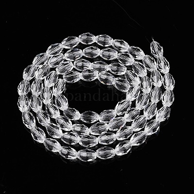 Transparent Glass Beads Strands&nbsp;EGLA-A037-T6x8mm-D01-1