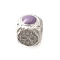 925 Sterling Silver Enamel Beads, Silver Color Pated, Cube, Lilac, 5.5x4.5x4.5mm, Hole: 1.6mm