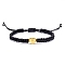 Adjustable Nylon Thread Braided Beads Bracelets, with Alloy Spacer Beads, Letter T, 6-1/4~9-7/8 inch(16~25cm)