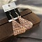 Sparkle Alloy Sequins Rectangle Dangle Earrings for Women, Pink
