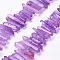 Natural Quartz Crystal Points Beads Strands, Dyed, Nuggets, 15~30x4~8x4~7mm, Hole: 1mm, 8 inch