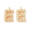 Brass Pendants, Cadmium Free & Nickel Free & Lead Free, Letter Charms, Real 18K Gold Plated, 13x7.5x2mm, Hole: 1mm