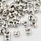 Iron Crimp Beads Covers, Cadmium Free & Lead Free, Platinum Color, Size: About 3mm In Diameter, Hole: 1.2~1.5mm