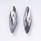 Imitation Austrian Crystal Glass Rhinestone, Grade A, Pointed Back & Back Plated, Horse Eye, Black Diamond, 14~14.5x4x2.5~3mm