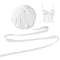 Polyester Elastic Cords, Flat, White, 10mm, about 21.87 Yards(20m)/Skein