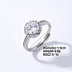 Flat Round Platinum Brass Adjustable Ring with Cubic Zirconia&nbsp;EG7863-11-1