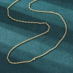 Brass Cable Chains Necklace for Women, Cadmium Free & Lead Free, Real 18K Gold Plated, 17.72 inch(45cm)