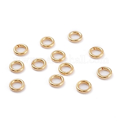 304 Stainless Steel Open Jump Rings, Round, Real 18K Gold Plated, 20 Gauge, 4x0.8mm, Inner Diameter: 2.4mm