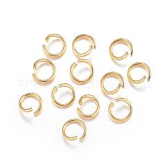 304 Stainless Steel Open Jump Rings, Round, for DIY Jewelry Crafting, Real 18k Gold Plated, 20 Gauge, 6x0.8mm