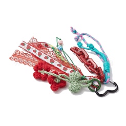 Handmade Woven Woolen Yarn Flower Pendant Decorations&nbsp;HJEW-JM04266