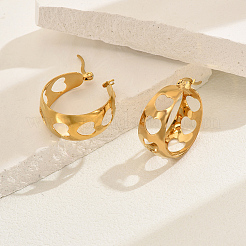 Stainless Steel Hollow Heart Hoop Earrings&nbsp;CX7773