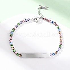 304 Stainless Steel Rhinestone Cup Chain Bracelets&nbsp;BJEW-G753-02P-01
