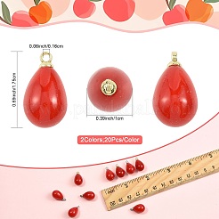 40Pcs 2 Colors ABS Plastic Pearl Pendants&nbsp;FIND-FS0005-19