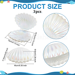 Pearlized Plastic Shell Shaped Jewelry Storage Boxes&nbsp;AJEW-WH0695-138B-02