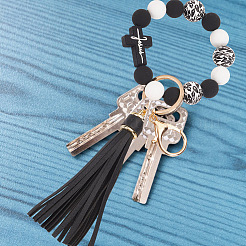 2Pcs Silicone with PU Leather Pendant Decorations&nbsp;HJEW-AN0001-01