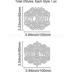 2Pcs 2 Style Carbon Steel Cutting Dies Stencils&nbsp;DIY-DM0002-53