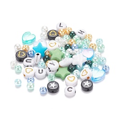 820Pcs Flat Round & Star & Heart Glass/Acrylic Beads&nbsp;DIY-FS0001-48