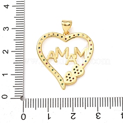 Mother's Day Charms Brass Micro Pave Colorful Cubic Zirconia Pendants&nbsp;KK-B185-01G-03