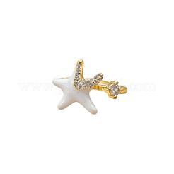 Brass Micro Pave Cubic Zirconia Cuff Open Rings&nbsp;WGAABC0-04
