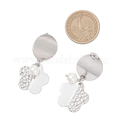 ABS Plastic Imitation Pearl Dangle Stud Earrings&nbsp;EJEW-JE06903-02