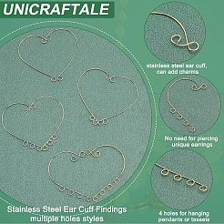 48Pcs 8 Style 316 Stainless Steel Ear Cuff Findings&nbsp;STAS-UN0038-18