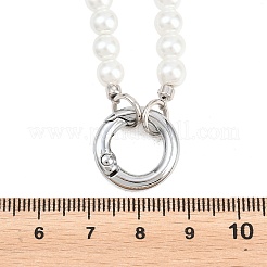 Brass & ABS Plastic Imitation Pearl Round Beaded Necklace Making&nbsp;KK-Z158-07P-01