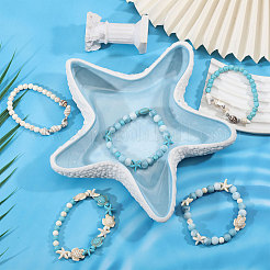5Pcs Ocean Theme Synthetic Turquoise & Shell Beads Bracelet Sets&nbsp;BJEW-CA00001